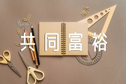 匠心筑梦共同富裕手抄报【汇编三篇】